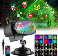 15W Brighter Halloween Decorations Projector Lights and Christmas Projector Outdoor 2025 Upgrade, 10 HD Slides (3D Ocean Wave & Patterns), 30 Holiday Projector Home Party Light Show
