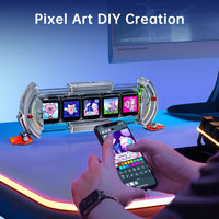 Times Gate Gaming Room Setup Digital Clock with Smart APP Control, Wifi Connect, RGB LED Display, Office Decor Cyberpunk