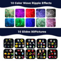 15W Brighter Halloween Decorations Projector Lights and Christmas Projector Outdoor 2025 Upgrade, 10 HD Slides (3D Ocean Wave & Patterns), 30 Holiday Projector Home Party Light Show