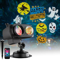 15W Brighter Halloween Decorations Projector Lights and Christmas Projector Outdoor 2025 Upgrade, 10 HD Slides (3D Ocean Wave & Patterns), 30 Holiday Projector Home Party Light Show